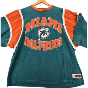 Vtg The Edge Tag Miami Dolphins Football Tee Shirt XL 1997